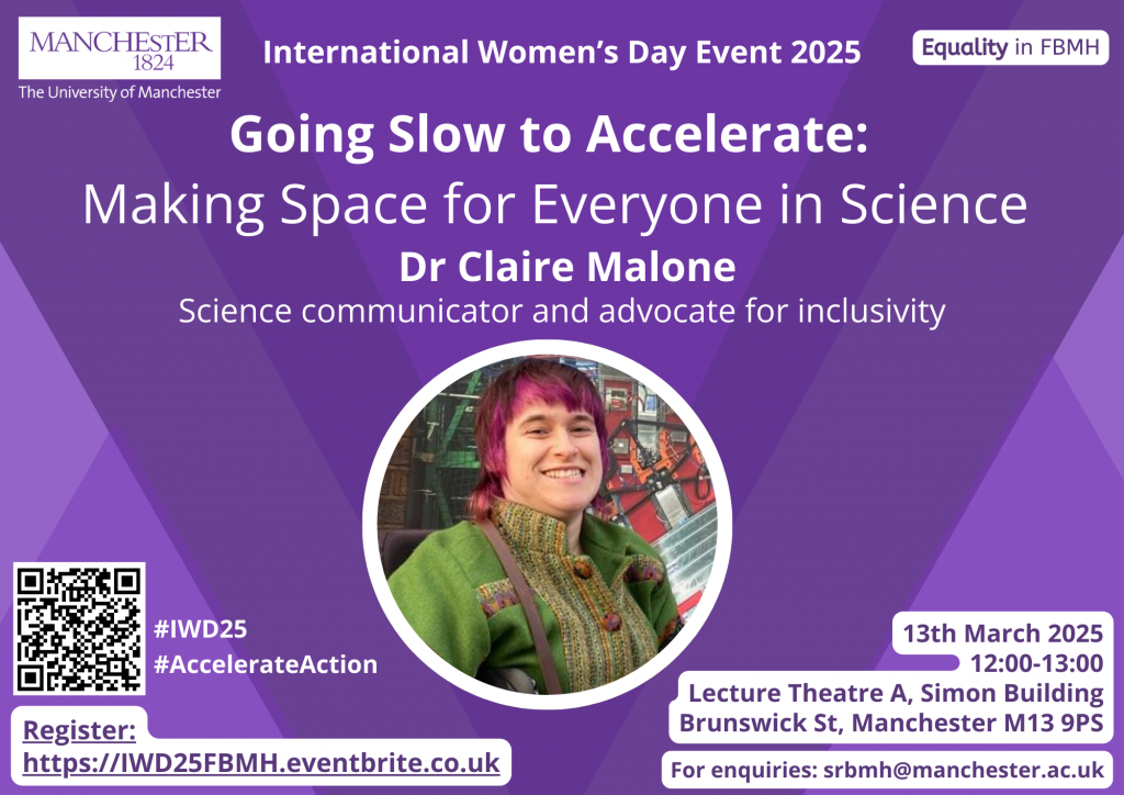 A poster advertising the IWD 2025 event