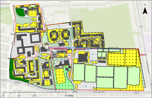 Phase 1 Habitat Survey Map of Fallowfield Campus. Created using ArcGIS Pro.