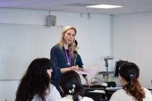 Steph delivering a workshop for students