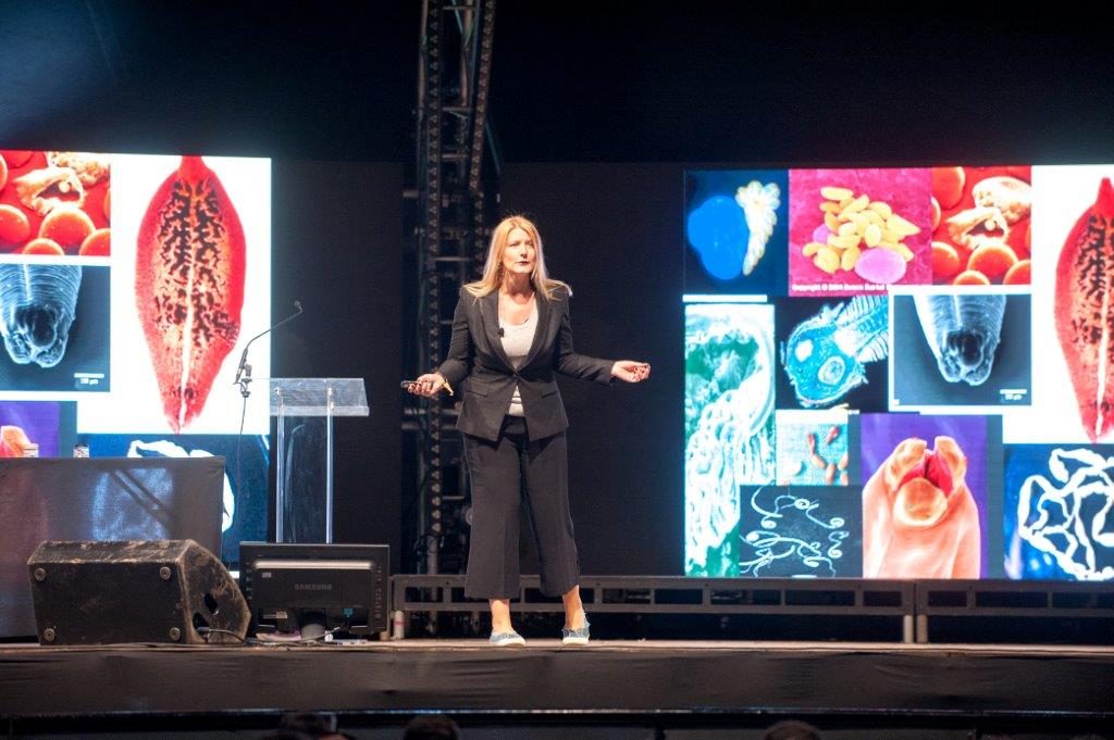 Sheena presenting at Bluedot Festival