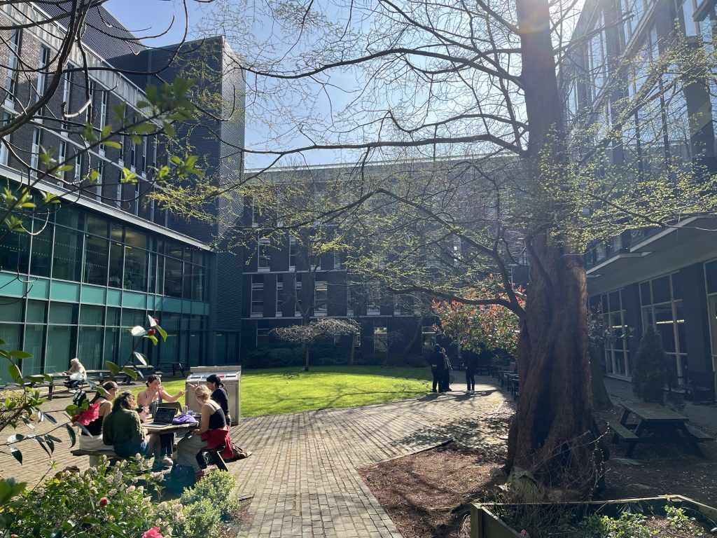 People enjoying the Stopford Quad
