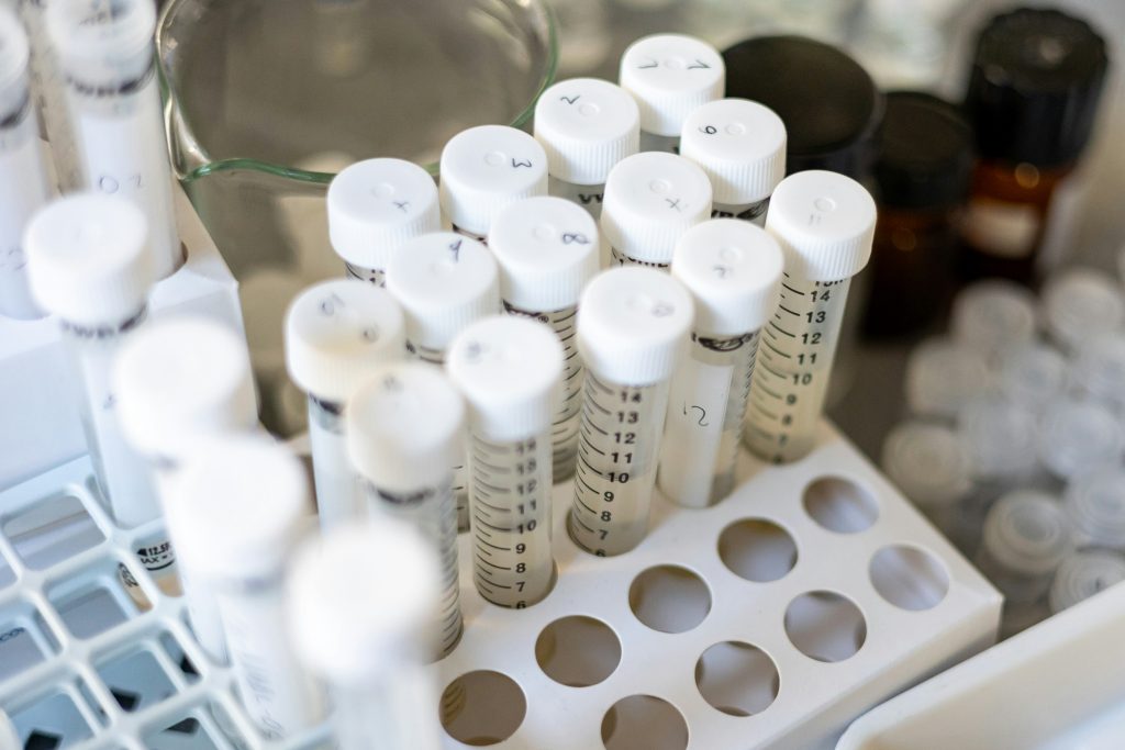 test tubes in a lab