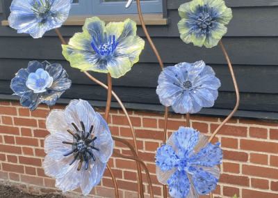 Blue Glass Flowers
