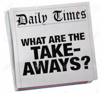Front page of a newspaper titled 'Daily Times' with a bold headline reading 'WHAT ARE THE TAKE-AWAYS?