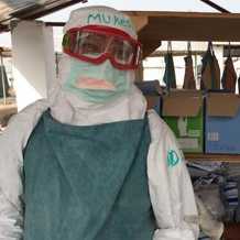 Prof Kapila in Ebola treatment centre