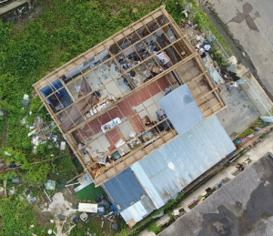 House affected by Hurricane Maria in Puerto Rico, October 2017