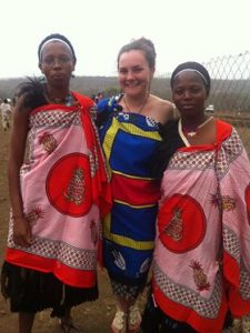 Anna Fraine wearing traditional attire in eSwatini