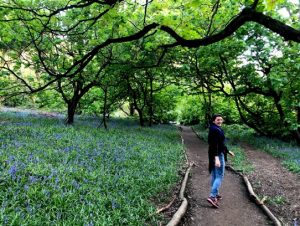 juliette walking in a park