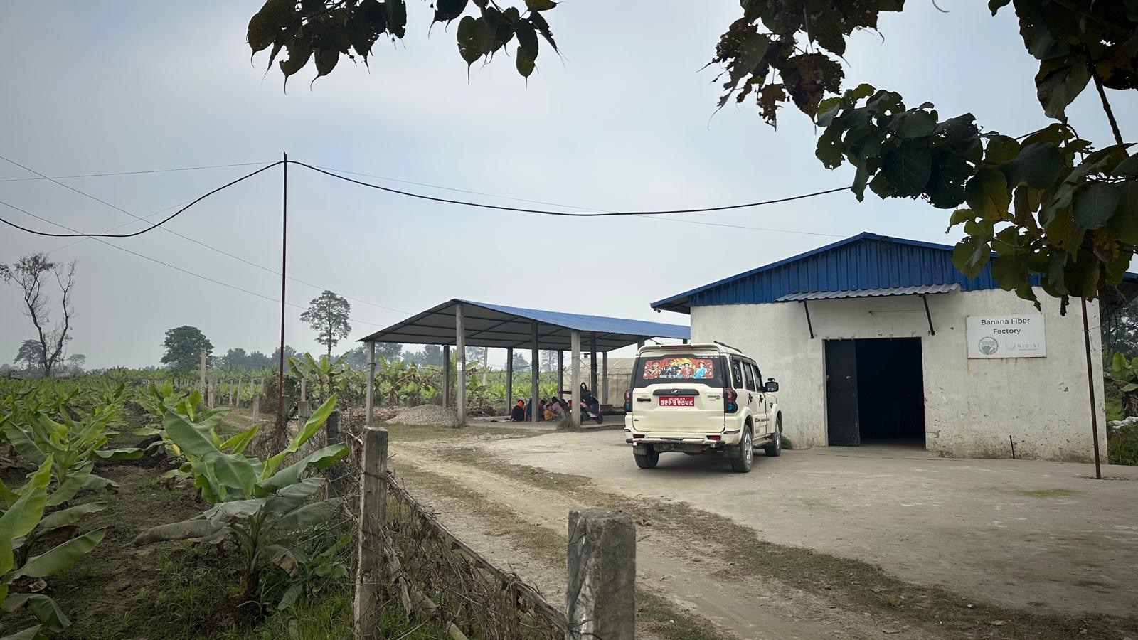 The production site of banana fibre extraction visited during fieldwork in South Nepal.