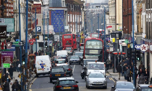 A busy city street