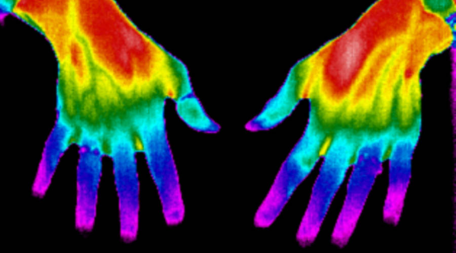 Heat map of hands