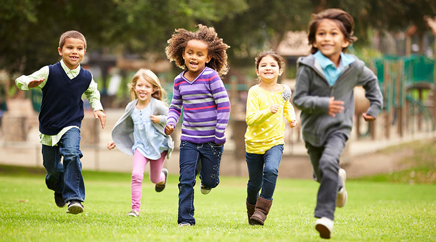 Children running