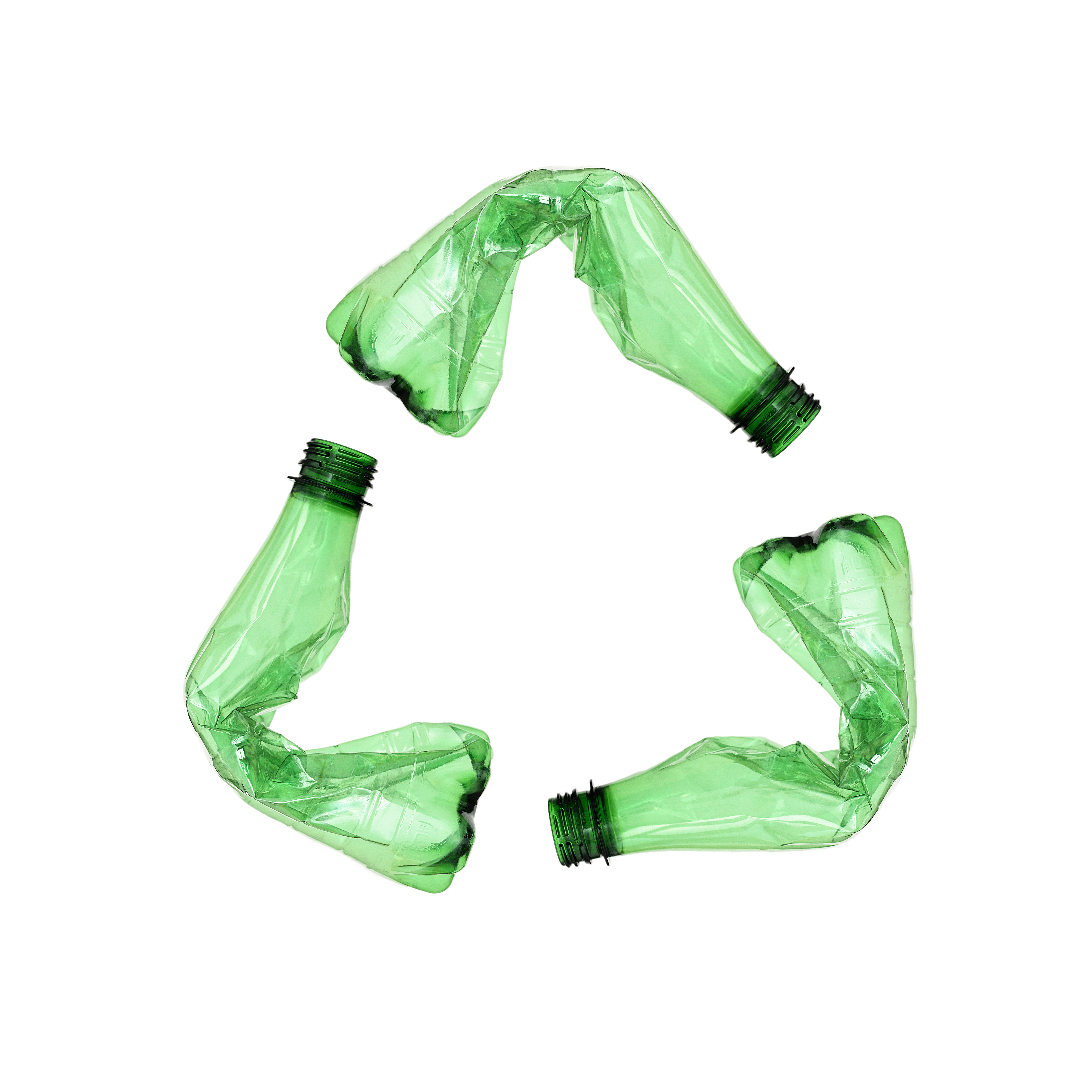 Plastic bottles for recycle Recycle symbol made of used plastic bottles